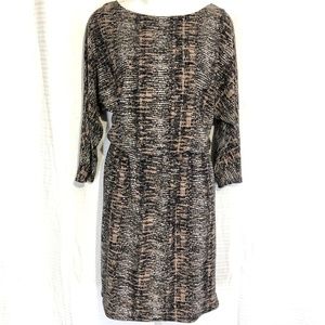 NINE WEST Brown Knit Blouson Long Sleeve Dress ~ 2